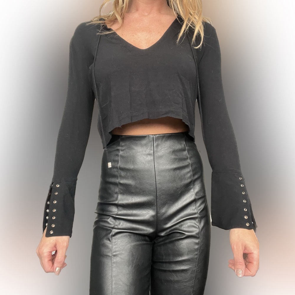 NWOT Free People bell sleeve crop top